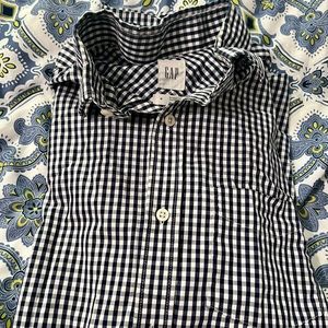 Gap Navy Gingham Shirt